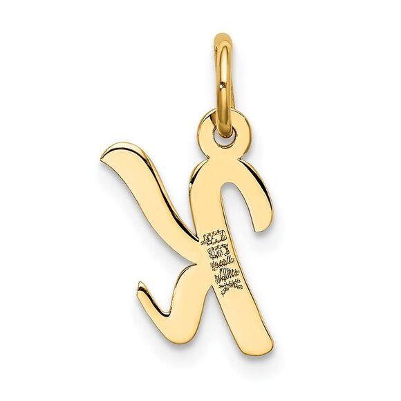 10k Yellow Gold Small Script Initial K Charm - Picture 4 of 4